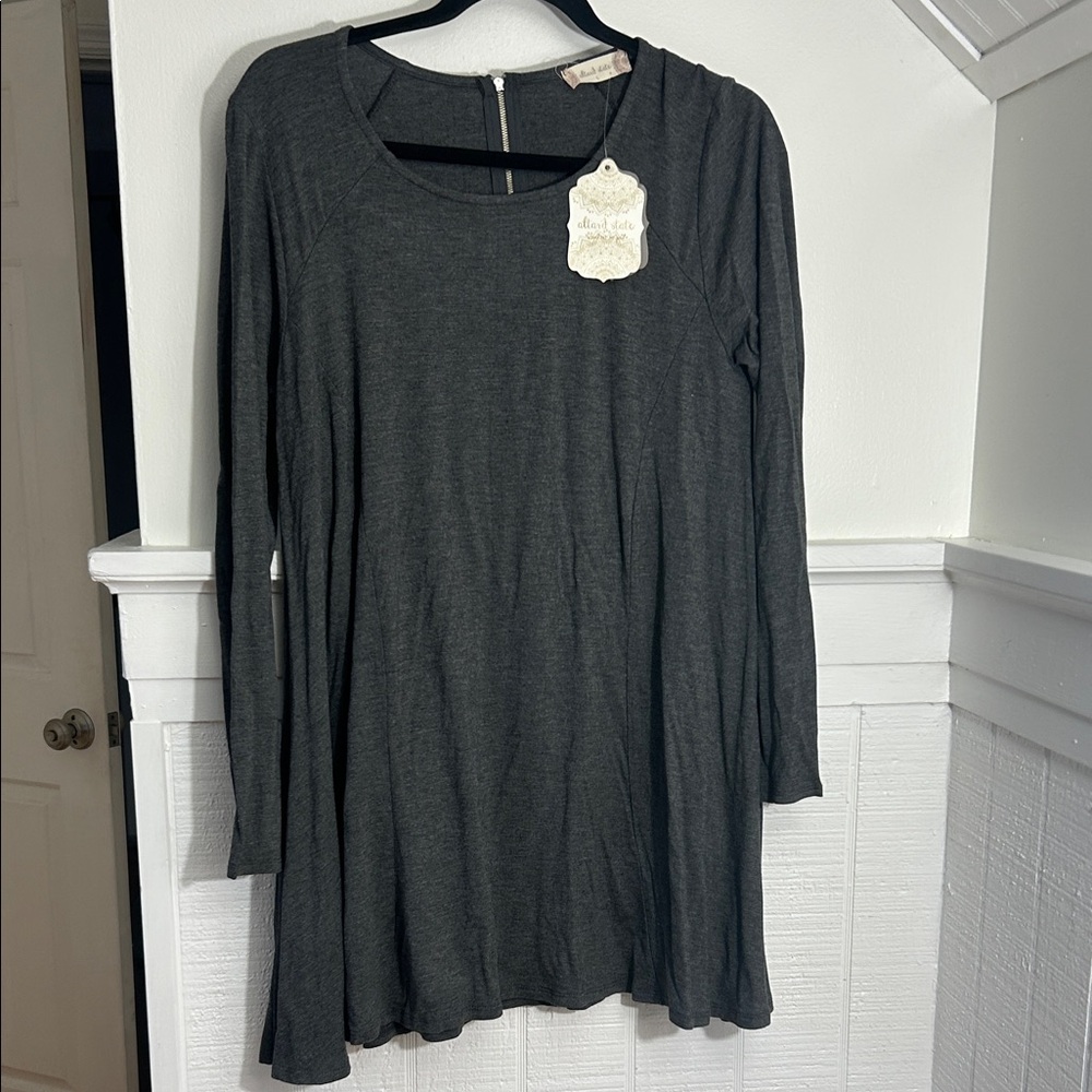 Altar’d State NWT Long Sleeve T Shirt Dress Charcoal Gray size large